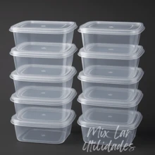 Kit With 10 Transparent Containers For Food And Refrigerator Organization - 無色 - 查看 5