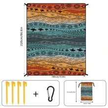 1 pièce Tapis de plage imperméable d'extérieur, tapis de pique-nique de style bohème séchage rapide, tapis de sol de camping