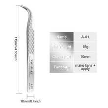 NAGARAKU Eyelash Extension Tweezers Makeup Stainless Steel Eyelash 1 pc silver for eyelash collection for Professionals  A-01 - Silver - View 1