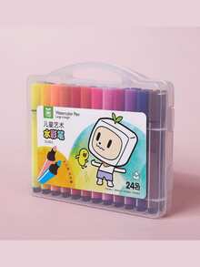 12/24/36/48色可水洗彩色笔套装礼盒，儿童艺术绘画套装，学习奖励，生日礼物，课堂礼物，男女童返校礼物，绘画用品水彩笔，返校完美礼物，学校奖励，圣诞节完美礼物（部分颜色随机）