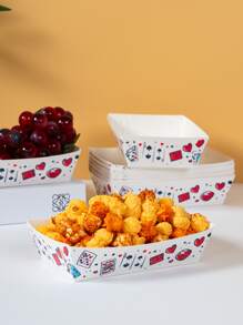 10/25 Stücke Würfel Spielkarten Design Essens Box, Pommes Box, Popcorn Box, Popcorn Box, geeignet für Geburtstags-Party Deko, Heim Kino Snack Box, für Lunchbox, Bäckerei, Sandwich, Burger Restaurant
