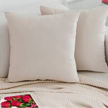 Kit Of 4 Cushion Covers 45x45 Suede Smooth Velvet Premium With Invisible Zipper Decorative - Straw - View 2