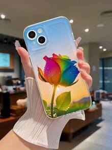 全新 2D 图案，彩色玫瑰元素手机壳，商务简约，兼容 Apple，适用于 Galaxy Redmi Note，兼容小米，兼容 7/8/X/XS11/12/13/14/15/PRO/Max/Plus 时尚手机壳保护壳，赠送给朋友和家人的生日礼物，可爱卡通防震手机壳，母亲节礼物