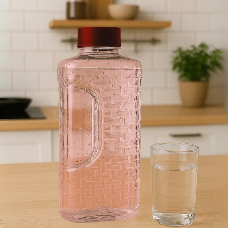 Water Bottle Juice Jug Refrigerator Hygienic Lid Automatic With Waterfall Effect 1.9L Colors - Vinho - 查看 1