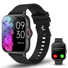 1pc Unisex Silicone Band Smart Watch With Call, Step Tracking, Calorie, Distance, Multi-Sport Modes, Alarm, Notification Reminder, 1.83" Full-Screen Touch Display Compatible With IOS & Android Smartphones