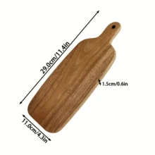 1pc Acacia Wood Creative Handled Cutting Boards, Serving Boards, Cheese Boards, Fruit Boards, Steak Boards And Storage Boards - Mocha Brown - View 8