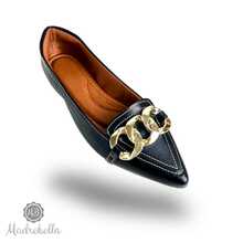 Women's Black Patent Leather Pumps | Light Gold Chain - Modern, Elegant, Versatile, Comfortable - 黑色 - 查看 5