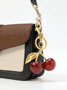 1pc Burgundy Cherry Bag Charms Wallet Charms Keychain -, Cherry Charms Car Cherry Accessories Keychain Women Christmas Gift Valentine's Day Bag Gift