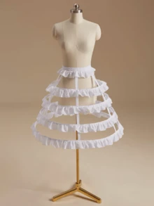 1 件女式黑白多季节、夏季透气衬裙、短衬裙、衬裙、洛丽塔衬裙、超大蓬松婚纱、不对称、南瓜、桶形、多层蕾丝网钢骨荷叶边可调节衬裙、巴洛克、洛可可风格，适合婚礼、活动、表演、角色扮演 - 多色 - 查看 17