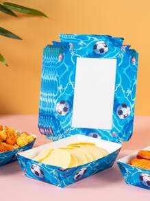 Bedruckter faltbarer rechteckiger Papierschale, Einwegteller für Snacks & Mitnehmen