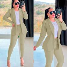 Conjunto femenino 3 piezas blazer pantalón y top - verde menta - Ver 3