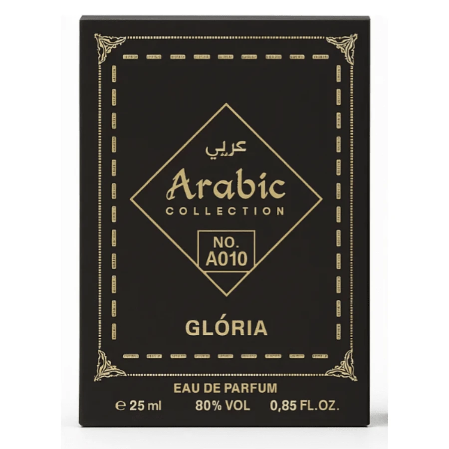 N° A010 - PERFUME ÀRABE - MINIATURA 25ML - GLÓRIA - EAU DE PARFUM - ARABIC COLLECTION - Preto - Visão 1