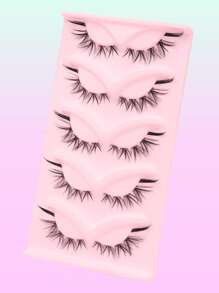 5 pares de pestañas rusas cruzadas suaves, efecto 3D, curvatura D, longitud de 8-14 mm, aspecto natural y esponjoso, pestañas postizas completas adecuadas para Halloween, fiestas y uso diario