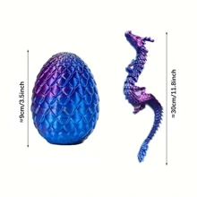 1 pieza Escultura de huevo de dragón chino impreso en 3D misterioso - Ideal para decoración del hogar, acuarios y decoración de automóviles