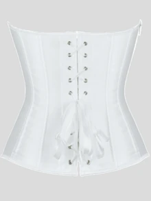 女士时尚拉链前开式胸衣上衣，黑色 - 白色 - 查看 4