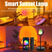 QUIGO Sunset Lamp Projector LED Lights APP Remote Control Home Aesthetic Room Decor Night Light RGB Living Room Bedroom End Table Christmas House Warming Gifts - Sunset Light H7015 - View 5