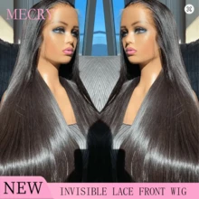 MECRY 欧美时尚假发 - 畅销 13x4 蕾丝前卷发，适合女性，优雅自然的接发，适合所有种族，多种造型，牢固贴合，假发无胶假发假发前部假发人发混合发合成蕾丝前假发混合发由人发与合成纤维和蛋白质细丝混合制成前部假发人发假发前部无胶 - 自然色&黑色系 - 查看 1