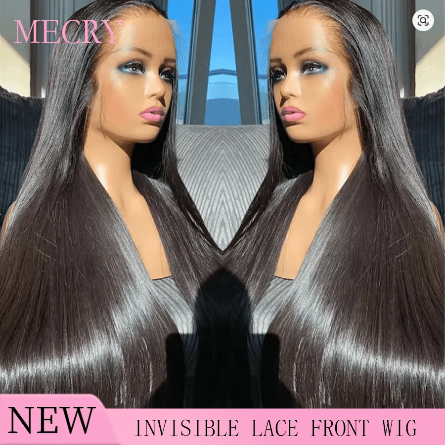 MECRY 欧美时尚假发 - 畅销 13x4 蕾丝前卷发，适合女性，优雅自然的接发，适合所有种族，多种造型，牢固贴合，假发无胶假发假发前部假发人发混合发合成蕾丝前假发混合发由人发与合成纤维和蛋白质细丝混合制成前部假发人发假发前部无胶 - 自然色&黑色系 - 查看 1