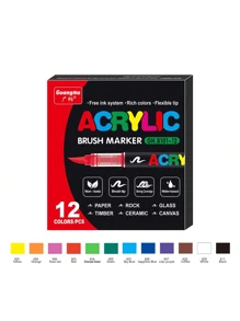 240/168/120/72/60/48/36/24/12 Color Direct Liquid Acrylic Marker Pens, Students Use Art Professional Drawing Drawing Color Soft-Head Marker Paper-Tight Stackable Diy Graffiti Coloring Book Coloring Pen Can Draw Glass Stone Waterproof Body Painting Brush Christmas Gift