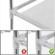 Kleiderschrank aus Stoff, klappbarer Kleiderschrank aus Stoff, klappbarer Kleiderschrank aus Vliesstoff mit Hängestange, Kleiderschrank aus Stoff für das Schlafzimmer,128*45*170cm - Grau - Übersicht 4