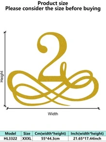 1PC Rustproof Wrought Iron Wall Art - European Vintage Baroque Golden Decorative Painting Artistic Letter Wall Mura Room Decor Bedroom Decor Home Decor Wall Decor