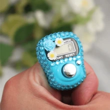 Set de 3 a 6 piezas Contador digital portátil con forma de flor, contador de anillo de estilo árabe de colores