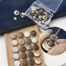 25/35/50 Stücke einstellbare Metallknöpfe für Jeans, geeignet für Damen - ohne Nähen, abnehmbare Gürtelschnallen