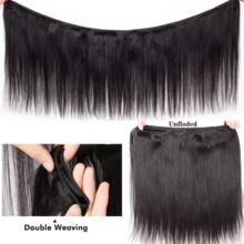 Bone Straight Bundles Human Hair Bundle Unprocessed 30 32 Inch Hair 2 3 Bundle Brazilian Human Hair Straight Hair Extension Durable & Flexible Double Weft - Natural Black - View 4