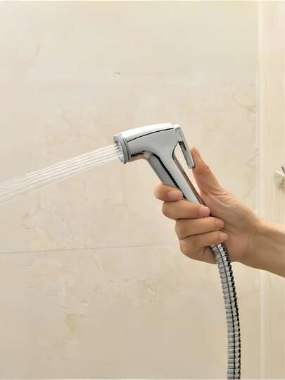 1 set ABS bidésprutpistol, toalettspolpistol med slang och bashållare badrumsdekor höstdekor badrumstillbehör