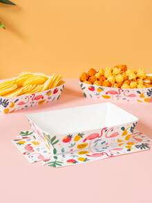 10/25 piezas Cajas para snacks con flamenco y frutas, cajas para papas fritas, cajas para palomitas, decoraciones de fiesta y cajas para snacks de noche de cine, aptas para loncheras, panaderías, restaurantes de hamburguesas