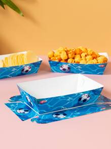 Bedruckter faltbarer rechteckiger Papierschale, Einwegteller für Snacks & Mitnehmen