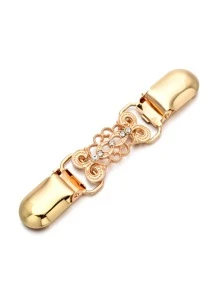 Yanxyad Clips de col de cardigan vintage, pince à la taille pour femmes, broche pour robe et chemise, motif floral argenté et doré pour châle de pull, pince à la taille pour refréner le châle, le cardigan et le col. Broche pour vêtements et cadeaux afin de resserrer la taille du pantalon