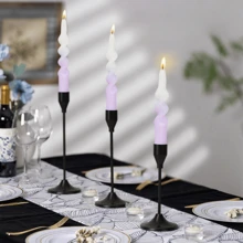 3pcs/Set Brass Gold Taper Candlesticks, Vintage Candle Holders, Metal Candle Stands For Home Decor, Dining Table & Fireplace Centerpiece, Perfect For Christmas, Thanksgiving (Candles Not Included)