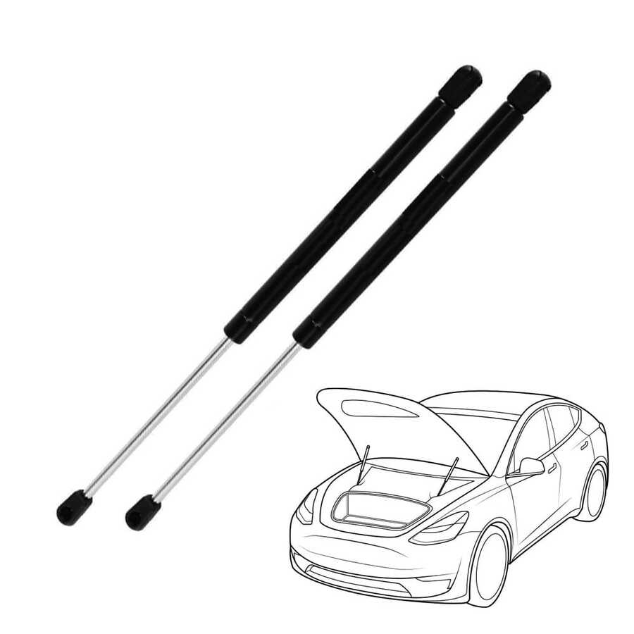 El soporte de elevación del capó delantero amortigua el pilar - Negro - Ver 1