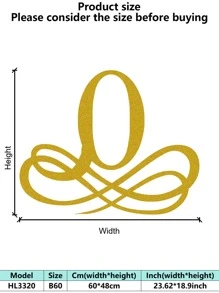 1PC Rustproof Wrought Iron Wall Art - European Vintage Baroque Golden Decorative Painting Artistic Letter Wall Mura Room Decor Bedroom Decor Home Decor Wall Decor