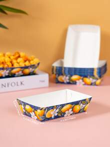 10/25pcs Lemon Daisy Food Boxes, Fries Boxes, Popcorn Boxes, Birthday Party Decorations And Home Movie Night Snack Boxes, Suitable For Lunch Box, Bakery, Burger Restaurant