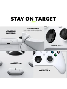 Microsoft Xbox Core Wireless Game Controller, Cross-Platform Compatible (Suitable For Xbox Series X|S/One/PC/Android/IOS) | Vibration Feedback | Bluetooth Connection - White - View 5