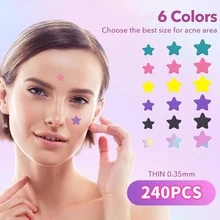 240片痘痘贴，遮盖痘痘和粉刺，痘痘贴遮盖痘痘和瑕疵，面部和皮肤斑点贴纸 - 彩色 - 查看 3
