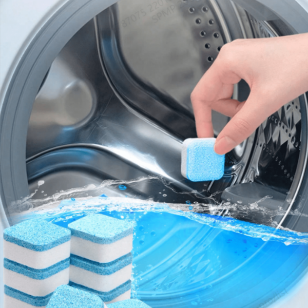 Washing Machine Drum Cleaner Effervescent Tablets, Tumble Dryer Limescale Remover Deeply Cleaning Effervescent Tablets For Front Load And Top Load Washing Machines, Toilet Septic Tank Safe Detergent Cleaning Tablets For Drum And Gasket