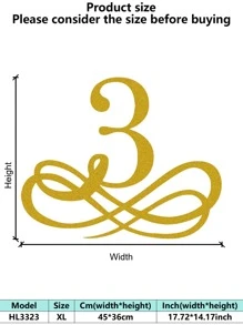 1PC Rustproof Wrought Iron Wall Art - European Vintage Baroque Golden Decorative Painting Artistic Letter Wall Mura Room Decor Bedroom Decor Home Decor Wall Decor