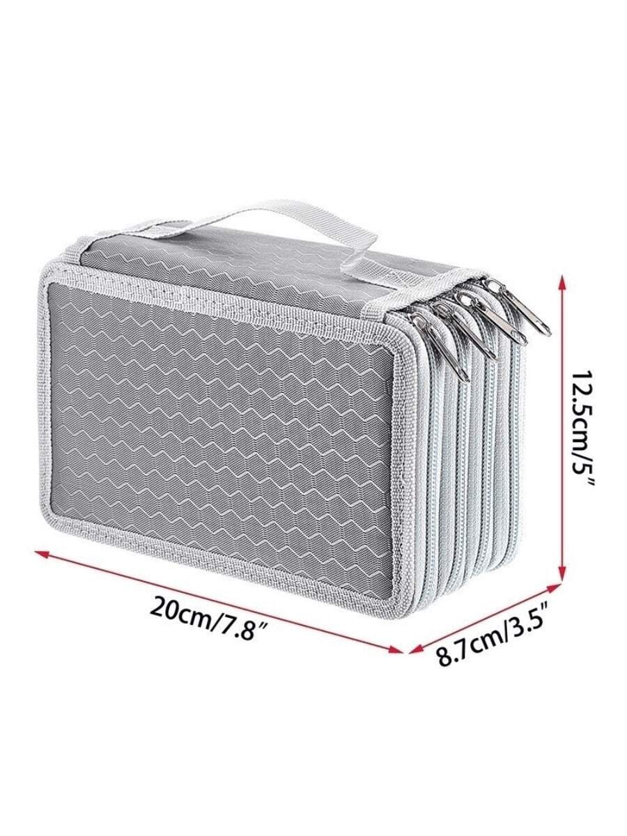 School Pencil Case/Box Pencil Case/Four Layer Pencil Case With 72 Color Holes/School Supplies/Papela Marisa - 灰色 - 查看 1