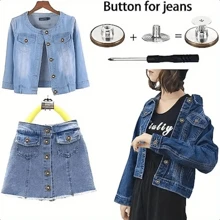 25/35/50 Stücke einstellbare Metallknöpfe für Jeans, geeignet für Damen - ohne Nähen, abnehmbare Gürtelschnallen