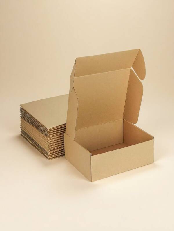 Scatola di cartone ondulato di 15x15x5 cm, scatola di carta kraft marrone, scatola per spedizione di documenti, adatta per imballaggio di piccole imprese, spedizione, trasporto, può essere utilizzata per confezioni regalo di Natale e per feste