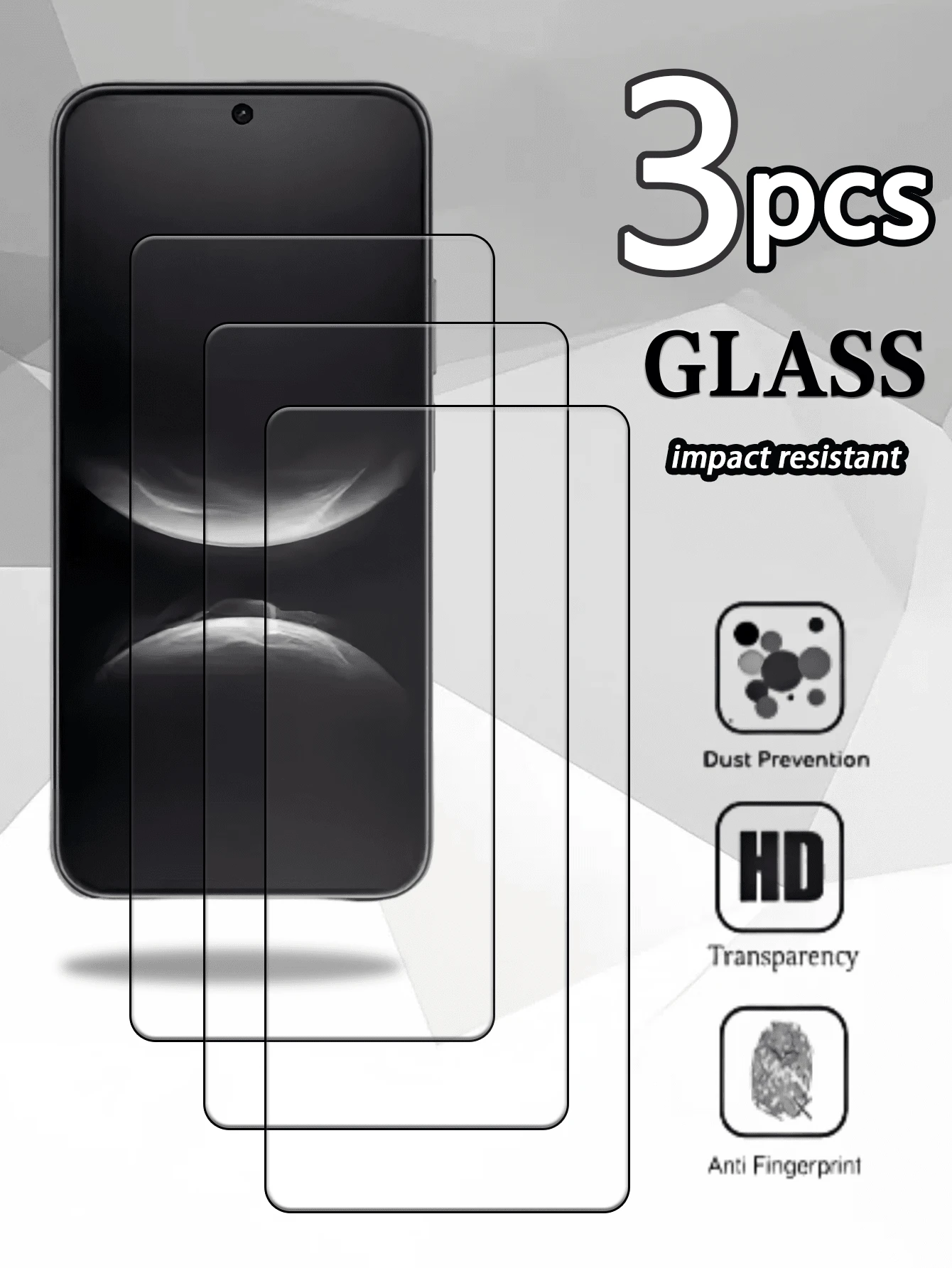 3 Stücke Bildschirmschutz aus gehärtetem Glas, aufgerüstetes gehärtetes Glas auf Strass-Niveau, explosionssicher, volle Bildschirmabdeckung ohne Rand, nicht rollend, hochwertige Geschenkidee für Geburtstag, Familie und Freunde, Handyzubehör