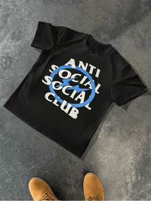 Anti Social Club 100% Cotton Lightning Bolt Motif Urban T-Shirt Pure