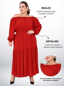 Plus Size Dresses - Burnt Orange - View 2