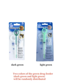 1/2/5pcs,Pet Medicine Feeder, Pet Medicine Tablet Syringe, Soft-Tip Dual-Purpose Feeder, Pill Shooter, Double-Needle Feeding Dispenser Tool Pet Medicine Feeder, Pet Medicine Tablet Syringe, Soft-Tip Dual-Purpose Feeder, Pill Shooter, Double-Needle Feeding Dispenser Tool(Two Colors Of The Green Drug Feeder (Dark Green And Light Green) Will Be Randomly Distributed)