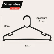 Kit Of 30 Reinforced Black Adult Hangers Premium Line Immediate Shipping - Black - View 2