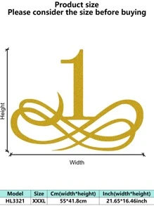 1PC Rustproof Wrought Iron Wall Art - European Vintage Baroque Golden Decorative Painting Artistic Letter Wall Mura Room Decor Bedroom Decor Home Decor Wall Decor