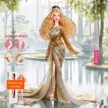 1pc 32cm/12.6in Gift, Realistic Collection BJD MJD Super Model Doll, 12-Joint Movable Doll Figure, Gift, Party Favor, DIY Collectible Doll (Excluding Clothing) - Blonde Curly Hair - View 7